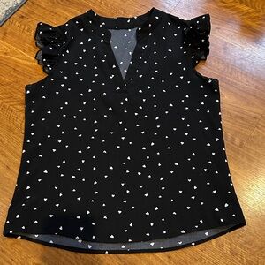 Black and White Ruffle Sleeve Top